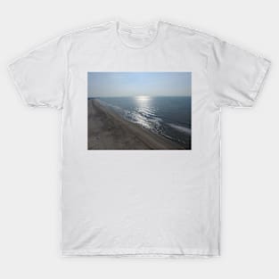 Ocean City NJ beach from a drone in the morning. T-Shirt